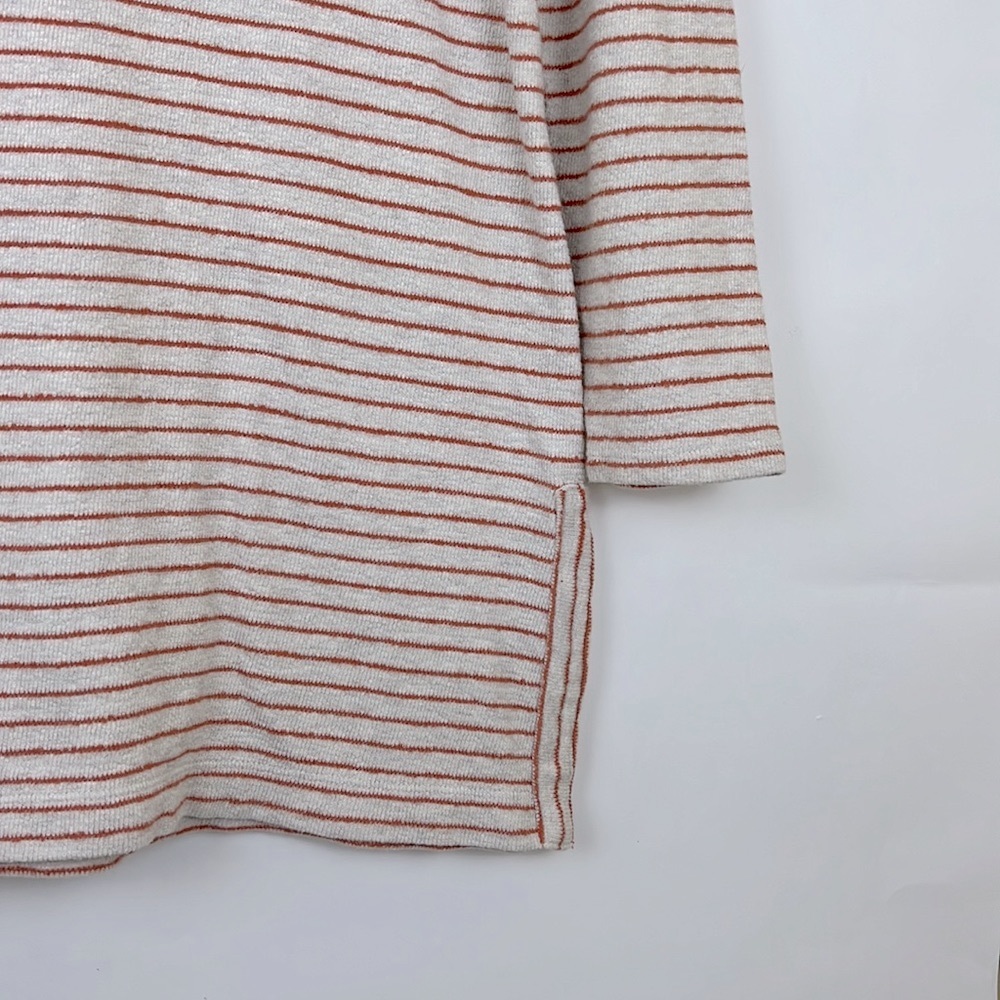J. Jill Woman’s Sweater Knit Pullover Long Sleeve Tan And Orange Stripe … - Picture 4 of 10